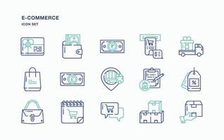 E-Commerce and online sale icon set vector