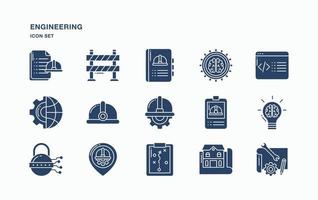 conjunto de iconos de ingeniería y servicios vector