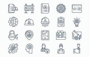 Engineering and services icon set vector