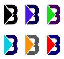 letra b, icono del logotipo de la letra b mayúscula, forma de carácter plano geométrico abstracto. preajuste editable para el diseño del logotipo. vector