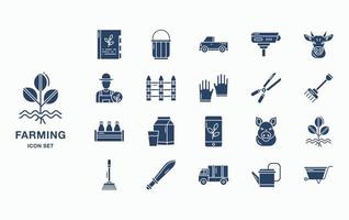 Farming and cultivation icon set vector