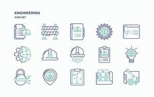 Engineering and services icon set vector