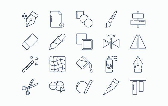 conjunto de iconos de interfaz de herramientas vector