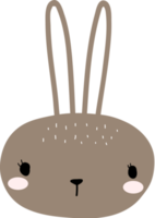 Élément de dessin animé tête de lapin mignon png