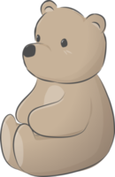 Cute bear cartoon flat illustration png