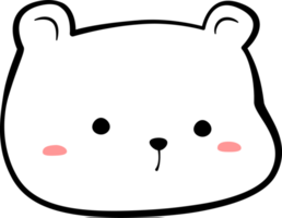 Élément de dessin animé tête d'ours mignon png