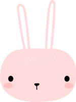 Élément de dessin animé tête de lapin mignon png