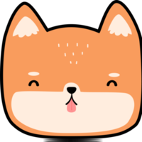 lindo elemento de dibujos animados de perro shiba inu png