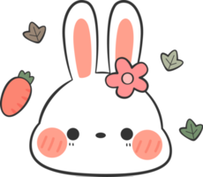 Élément de dessin animé tête de lapin mignon png