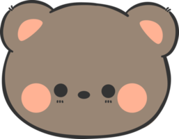 Élément de dessin animé tête d'ours mignon png