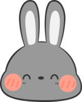 lindo elemento de dibujos animados cabeza de conejo png