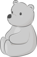 ilustração plana de desenho animado de urso fofo png