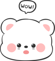 cute bear head cartoon element png