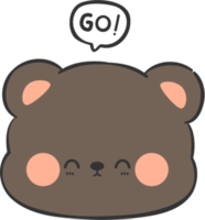 elemento de desenho animado de cabeça de urso fofo png