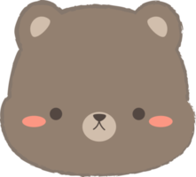 elemento de desenho animado de cabeça de urso fofo png