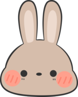 Élément de dessin animé tête de lapin mignon png