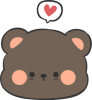 elemento de desenho animado de cabeça de urso fofo png