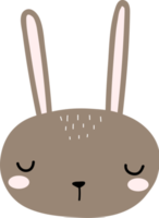 Élément de dessin animé tête de lapin mignon png