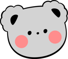 Élément de dessin animé tête d'ours mignon png