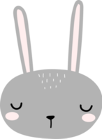 Élément de dessin animé tête de lapin mignon png