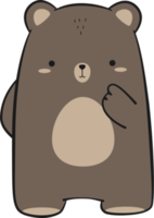 carino orso cartone animato piatto illustrazione png