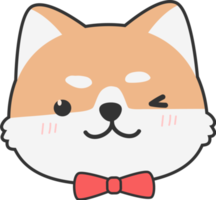 Élément de dessin animé mignon chien shiba inu png