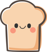 elemento de desenho animado de pão fofo png