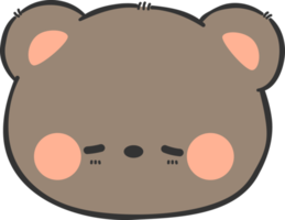 carino orso testa cartone animato elemento png