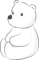 Cute bear cartoon flat illustration png