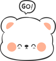 elemento de desenho animado de cabeça de urso fofo png