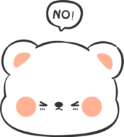 Élément de dessin animé tête d'ours mignon png