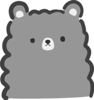 carino orso cartone animato piatto illustrazione png