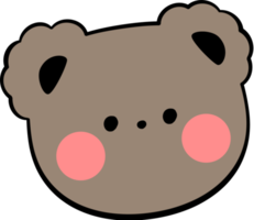 carino orso testa cartone animato elemento png
