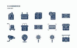 E-Commerce and online sale icon set vector