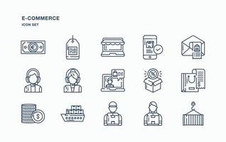 conjunto de iconos de comercio electrónico y venta en línea vector