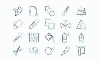 Tools Interface icon set vector