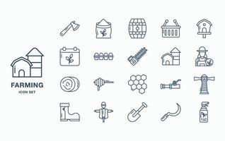 Farming and cultivation icon set vector