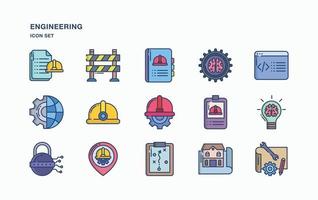 conjunto de iconos de ingeniería y servicios vector