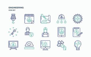 Engineering and services icon set vector