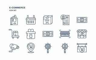 E-Commerce and online sale icon set vector