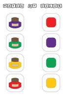 Match the  paint  and their colors. Appropriate game. Educational game for preschool children and toddlers