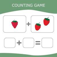 Educational game for children, kids. . Game learning math, counting game. Vector illustration for print, page