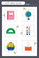 Paper game for the development of preschoolers. vector