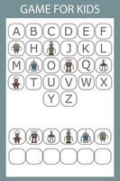 Solve the riddle and collect the word. Worksheet for preschool kids, kids activity sheet, printable worksheet vector