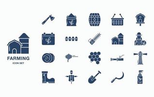 Farming and cultivation icon set vector