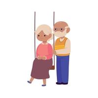 older couple in swing vector