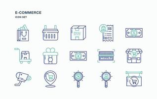 E-Commerce and online sale icon set vector