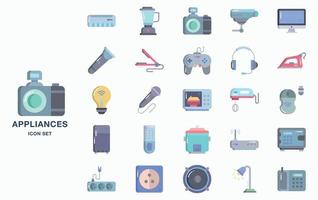 Electrical Devices and Home appliances icon set vector