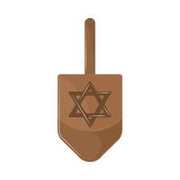 jewish wooden toy dreidel vector