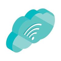 wifi cloud storage vector